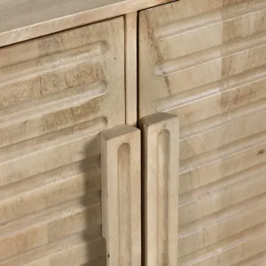 Natural Brown 4-door Media Credenza/ Sideboard