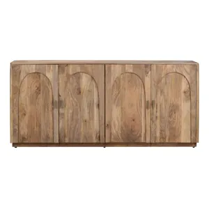 Brown Solid Wood 4-door Media Credenza/sideboard