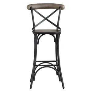 Set Of 2 Solid Mango And Iron Barstools
