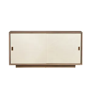 Natural Brown 2 Sliding Door Media Credenza/sideboard
