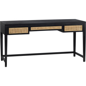 Black Transitional Writing Desk With 3 Drawers