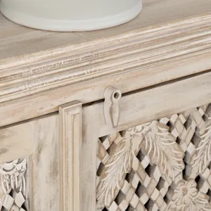 Solid Wood 4-door Media Credenza/sideboard