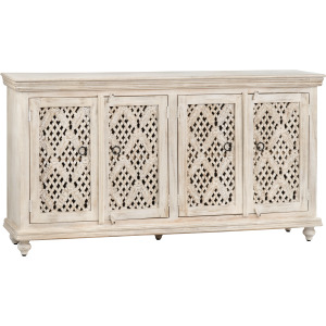 Solid Wood 4-door Media Credenza/sideboard