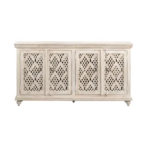 Solid Wood 4-door Media Credenza/sideboard