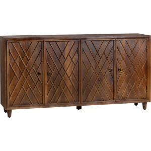 Solid Wood 4-door Media Credenza/sideboard