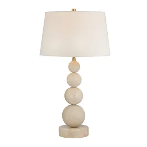 Stone Table Lamp With Linen Shade