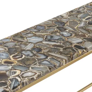 Gold And Blue Agate Top Console Table
