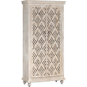 Lattice Two-door Tall Curio Cabinet