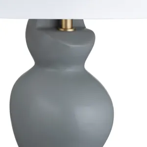 H Ceramic Table Lamp With Shade