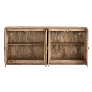 Brown Solid Wood 4-door Media Credenza/sideboard