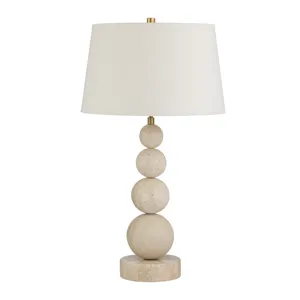 Stone Table Lamp With Linen Shade