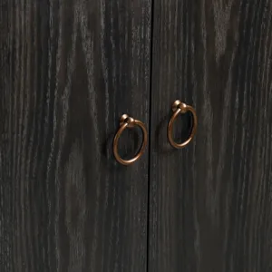 Dark Brown 4-door Reeded Media Credenza/sideboard