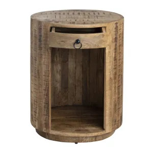 Solid Mango Brown Round Accent/end Table