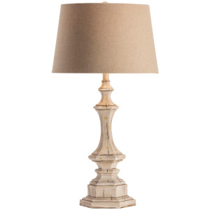 Wooden Column Table Lamp 34"ht