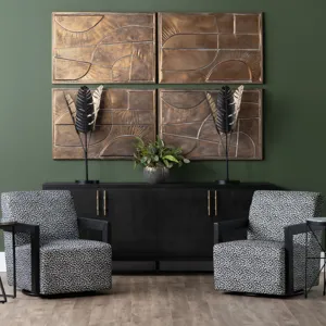 Harlow 2-piece Geometric Bronze Metal Art Set