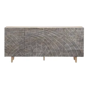 Solid Wood 4-door Media Credenza/sideboard