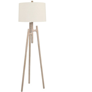 Resin Floor Lamp With Linen Shade