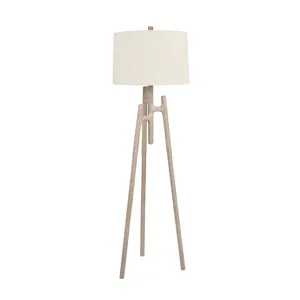 Resin Floor Lamp With Linen Shade