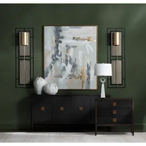 Dark Brown 4-door Media Credenza/sideboard