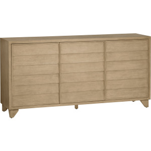 Smooth Tan 3-door Reeded Media Credenza/sideboard