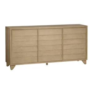 Smooth Tan 3-door Reeded Media Credenza/sideboard