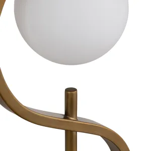 Metal Table Lamp With Nightlight With Linen Shade