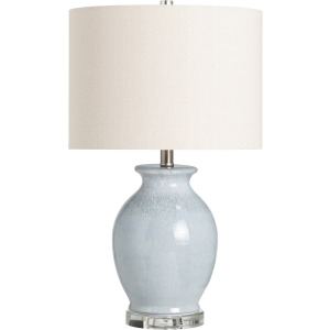 Set Of 2 Ceramic & Crystal Base Table Lamp With Linen Shade