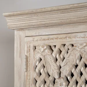 Lattice Two-door Tall Curio Cabinet