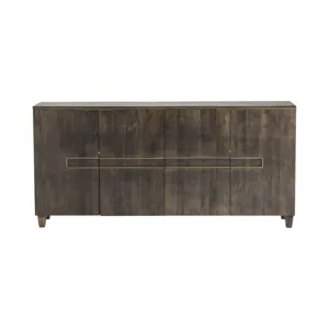 Solid Wood & Metal 4-door Media Credenza/sideboard