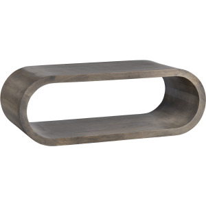 Grey Mango Wood Cocktail Table With Shelf