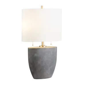 H Ceramic Table Lamp With Linen Shade