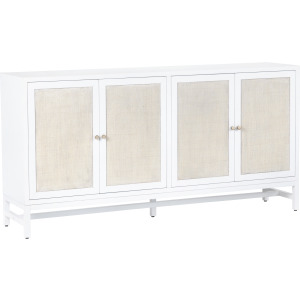 White-washed And Cream 4-door Media Credenza/sideboard