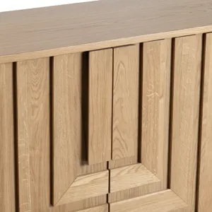 Brown Solid Wood 4-door Media Credenza/sideboard