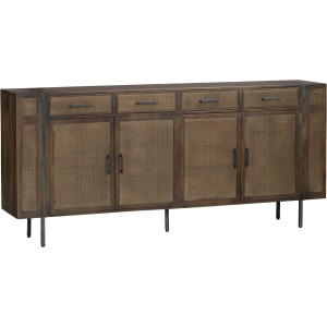 Dark Cherry Brown 4-door, 4 Drawer Media Credenza/sideboard