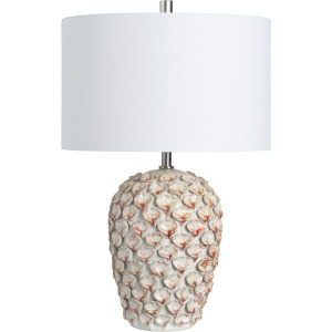 Ceramic Table Lamp With Glazed Finish And Shade