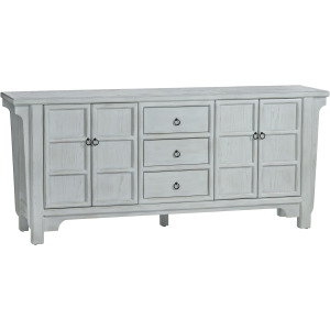 Soft Blue 4 Door 3 Drawer Media Credenza/sideboard