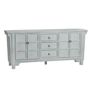 Soft Blue 4 Door 3 Drawer Media Credenza/sideboard