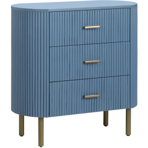 3-drawer Blue Accent Chest