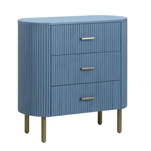 3-drawer Blue Accent Chest