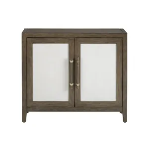 Deep Brown 2-door Rattan Media Cabinet