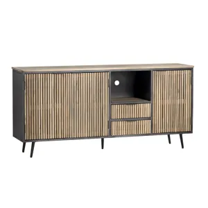 Solid Wood & Metal 3-door, 2-drawer Media Credenza/sideboard