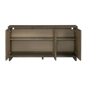 Deep Brown 3-door Media Credenza/sideboard
