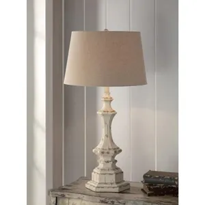 Wooden Column Table Lamp 34"ht