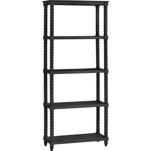 Mindi Wood 4-shelf Black Etagere