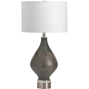 Moody Blown & Carved Glass Table Lamp