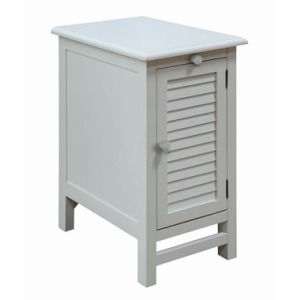 Cape May Cottage White Shutter Door And 1 Pull Shelf Chairside Table