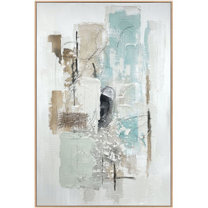 Coastal Breeze Abstract Framed Canvas Wall Art