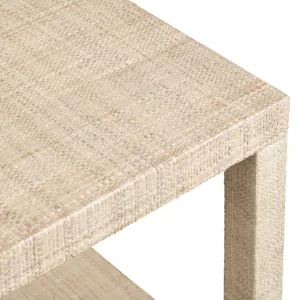 Square Rafia End Table
