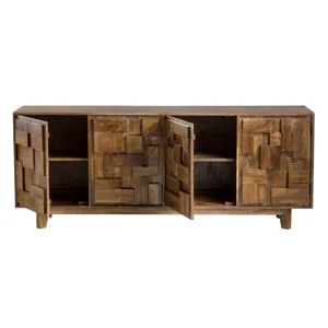 Solid Wood 4-door Media Credenza/sideboard