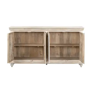 Solid Wood 4-door Media Credenza/sideboard
